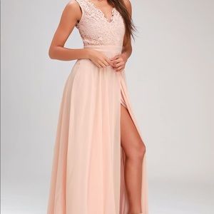 Do Re Mi Pink Blush Lace Backless Maxi Dress